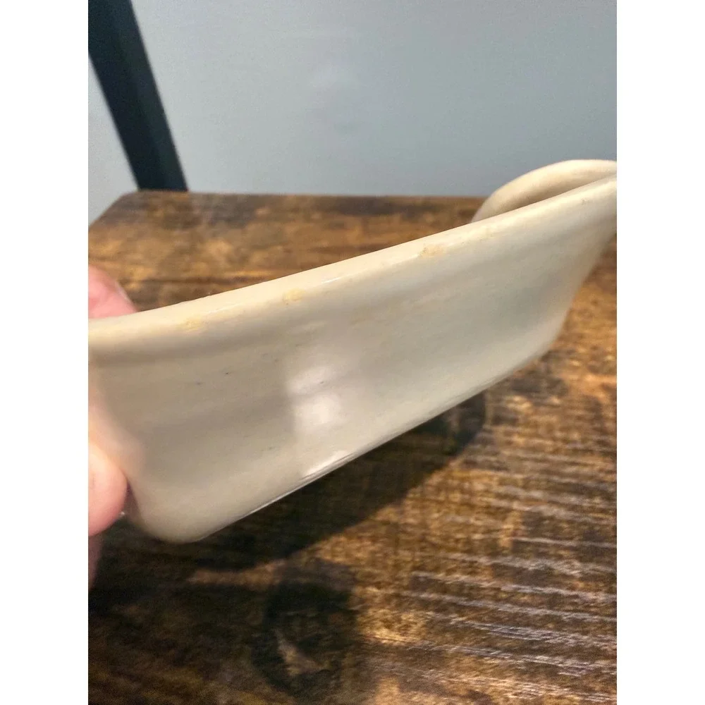Casey Pottery Hand Made USA Fruit Apple Grapes Stoneware Spoon Rest Marshall TX